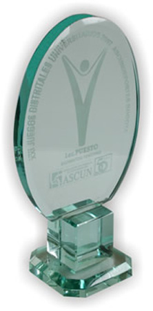 Trofeo en cristal diseños exclusivos