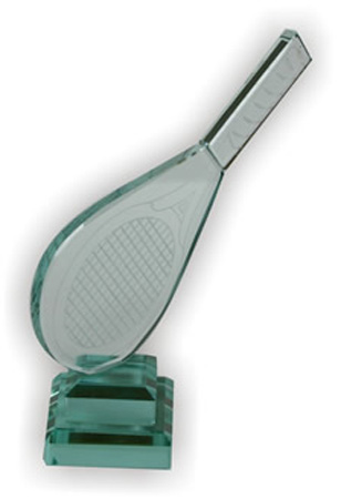 Trofeo en cristal raqueta de tenis